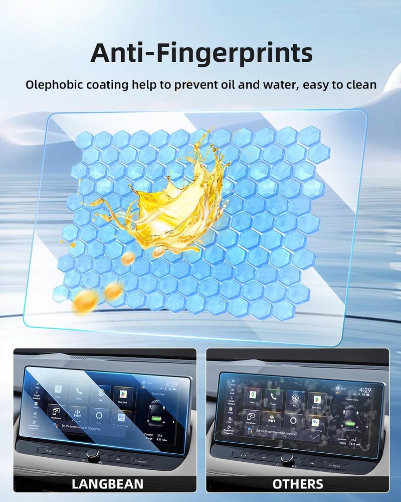 LANGBEAN Altima Screen Protector for 2025-2023 Nissan Altima SL & Rogue SL/Platinum 12.3 Inch Touchscreen, HD Clear, High Sensitivity, 9H Tempered Glass Car Navigation Screen Protector - Image 3